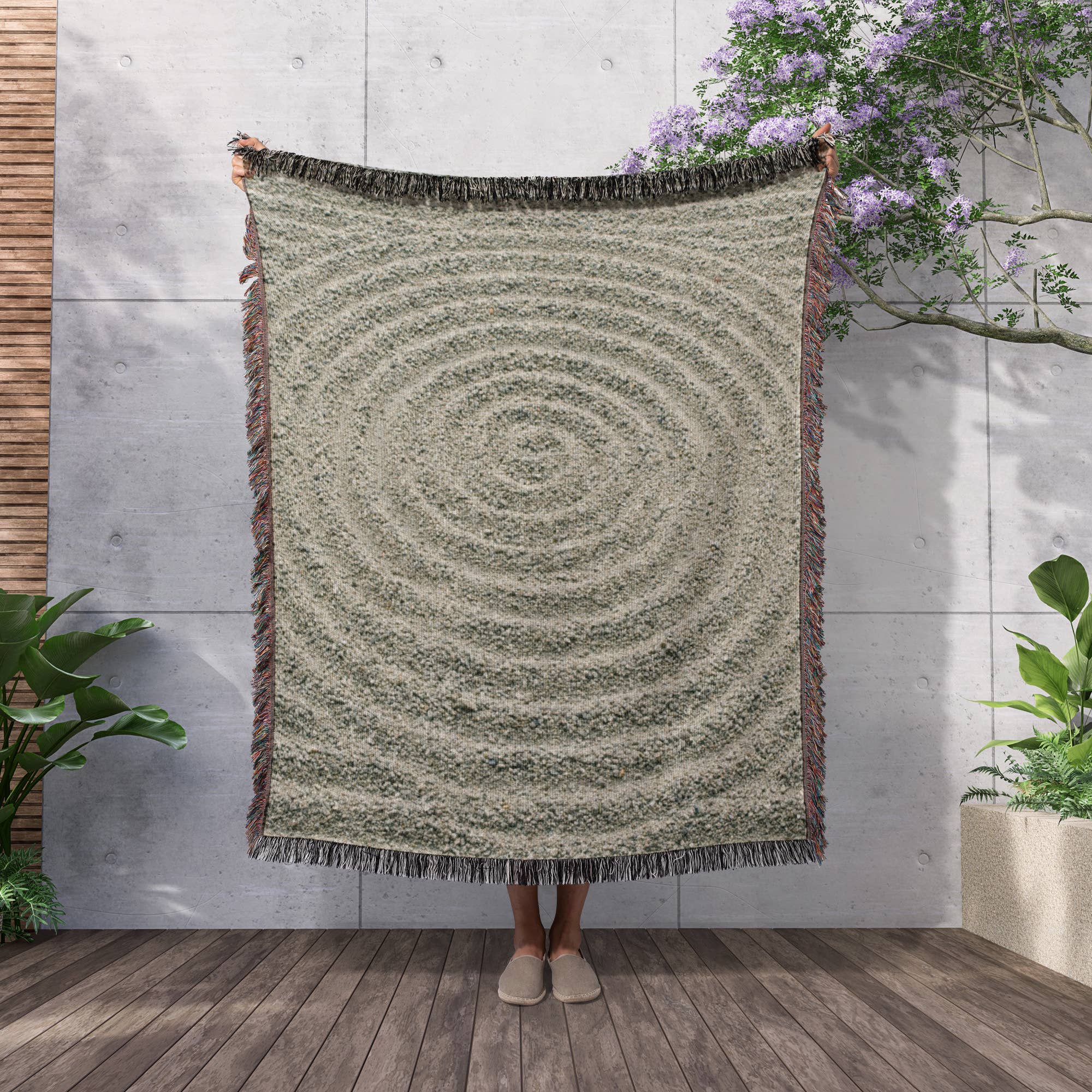 3dRose - Wholesale Throw Blanket - 3dRose, Japan, Kyoto, Tofukuji Temple, Zen Pattern in Sand-AS15 RTI0664 - Rob Tilley, Blanket2