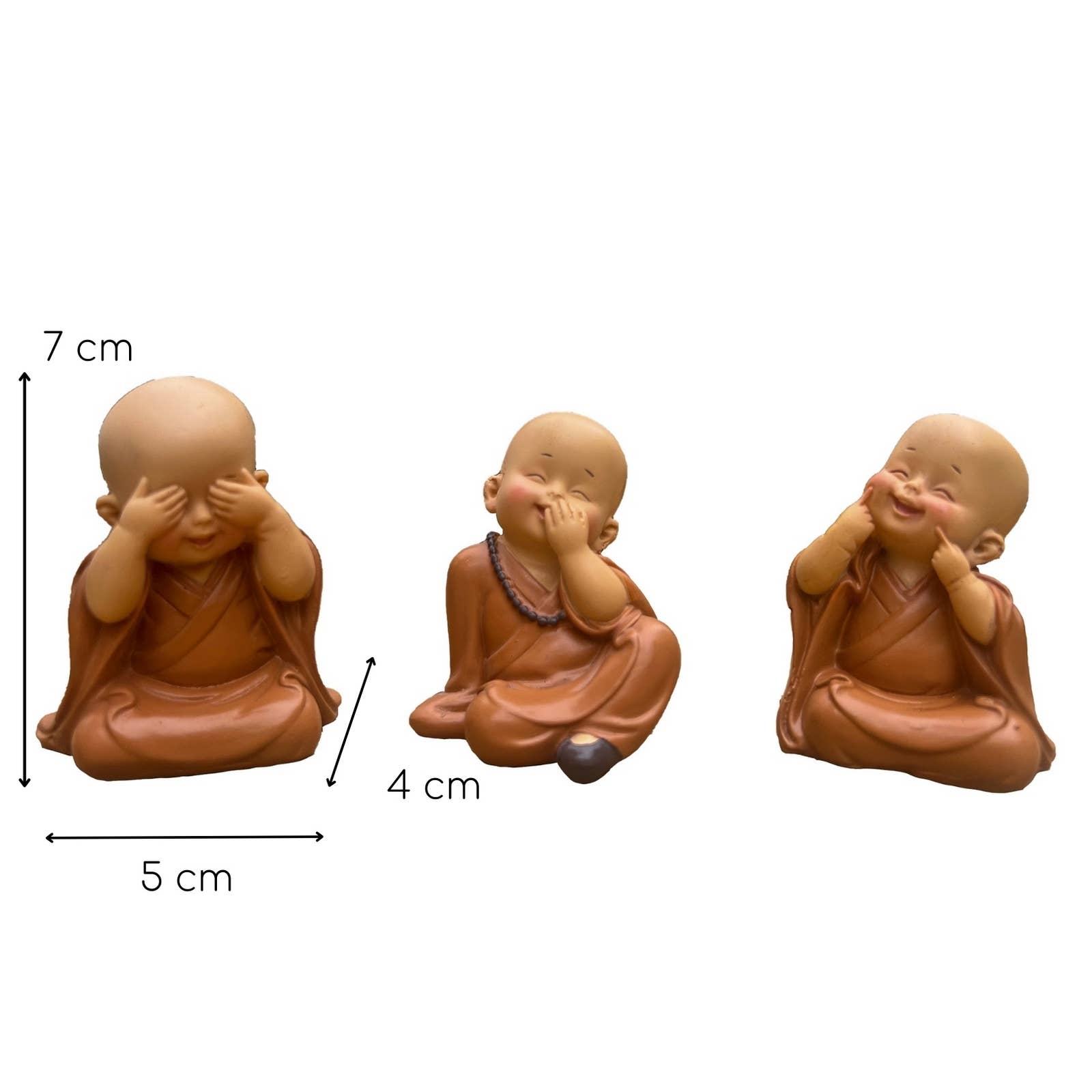 Zen'Arôme - Wholesale Decorative Figurine - Baby Buddha figurine inspired by the 3 wise monkeys5