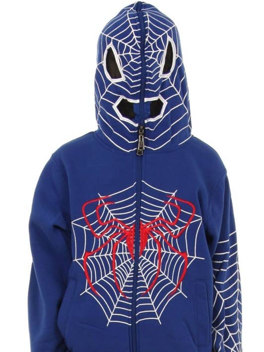 Lime Tree Clothing Inc. - Wholesale Hoodie – Child - Kids' Spider Hero Zip-Up Hoodie - Fun Design with Mask Hood25