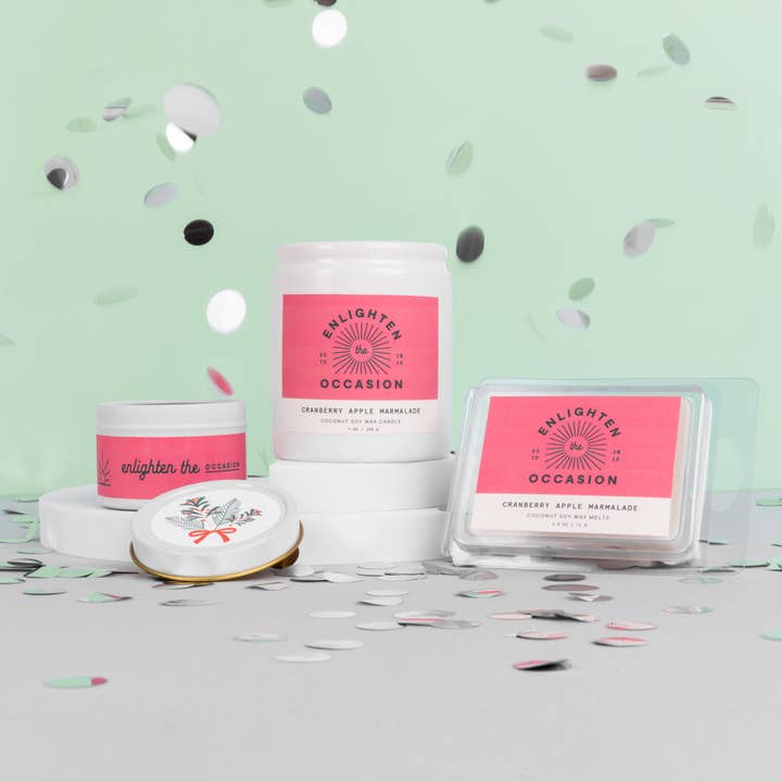 Enlighten the Occasion - Wholesale Travel Candles - Cranberry Apple Marmalade White Tin Candle2