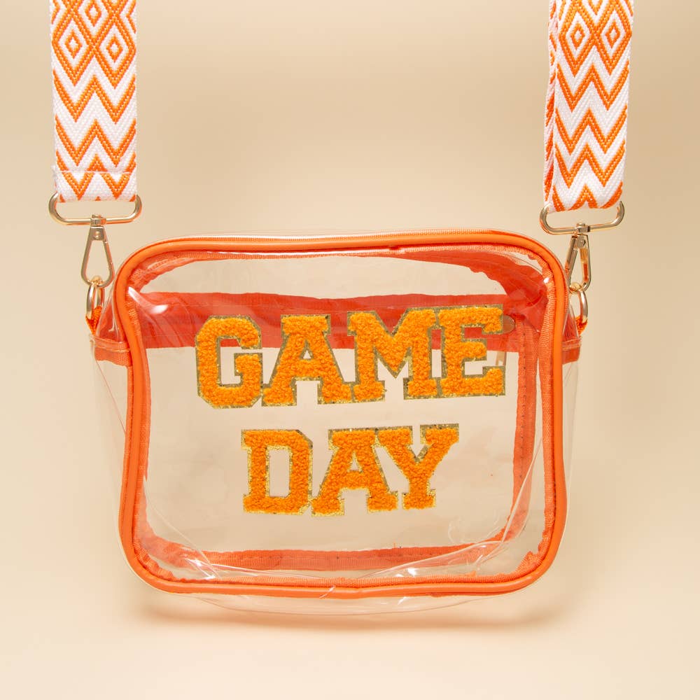 SP Sophia Collection - Wholesale Crossbody Bag - Women's - “Game Day” Fuzzy Chenille Clear Crossbody Bag4