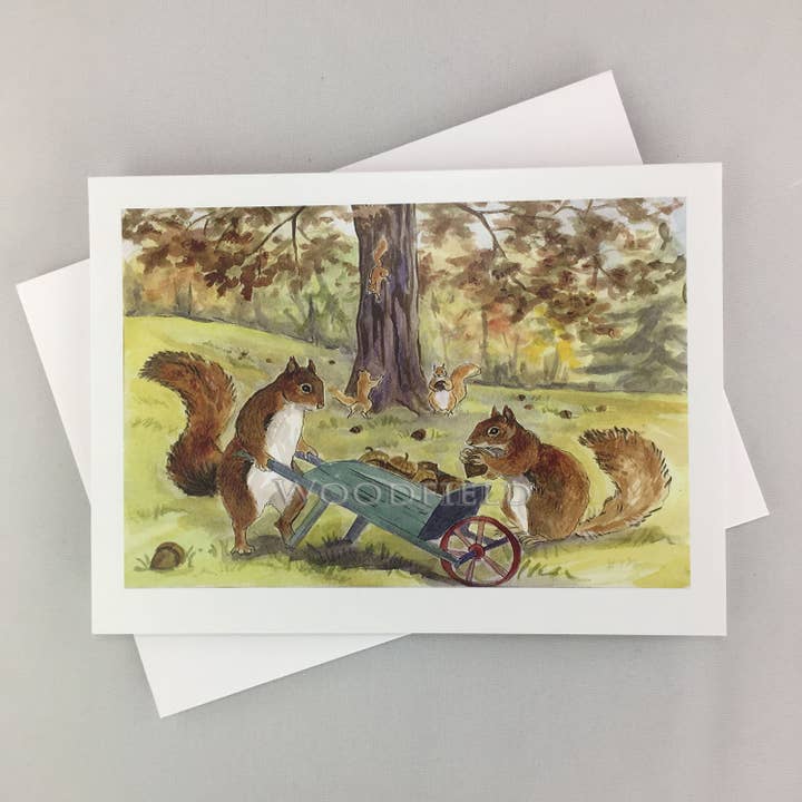 Woodfield Press - Wholesale Stationery/Notecard Set - #303 - Nut Gathering Notecard1