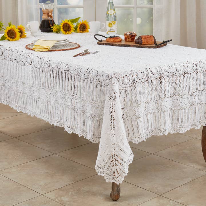 Saro Lifestyle - Wholesale Tablecloth - Crochet Tablecloth10