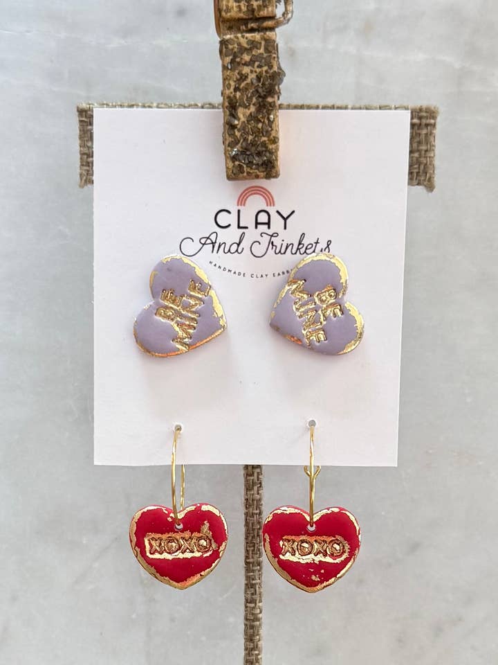 Heart Stud/ Hoop Set for wholesale by Clay and Trinkets
