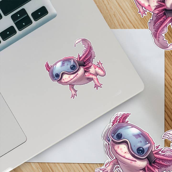 Ozark Sticker Company - Vente Autocollant - Autocollant Axolotl avec lunettes 2