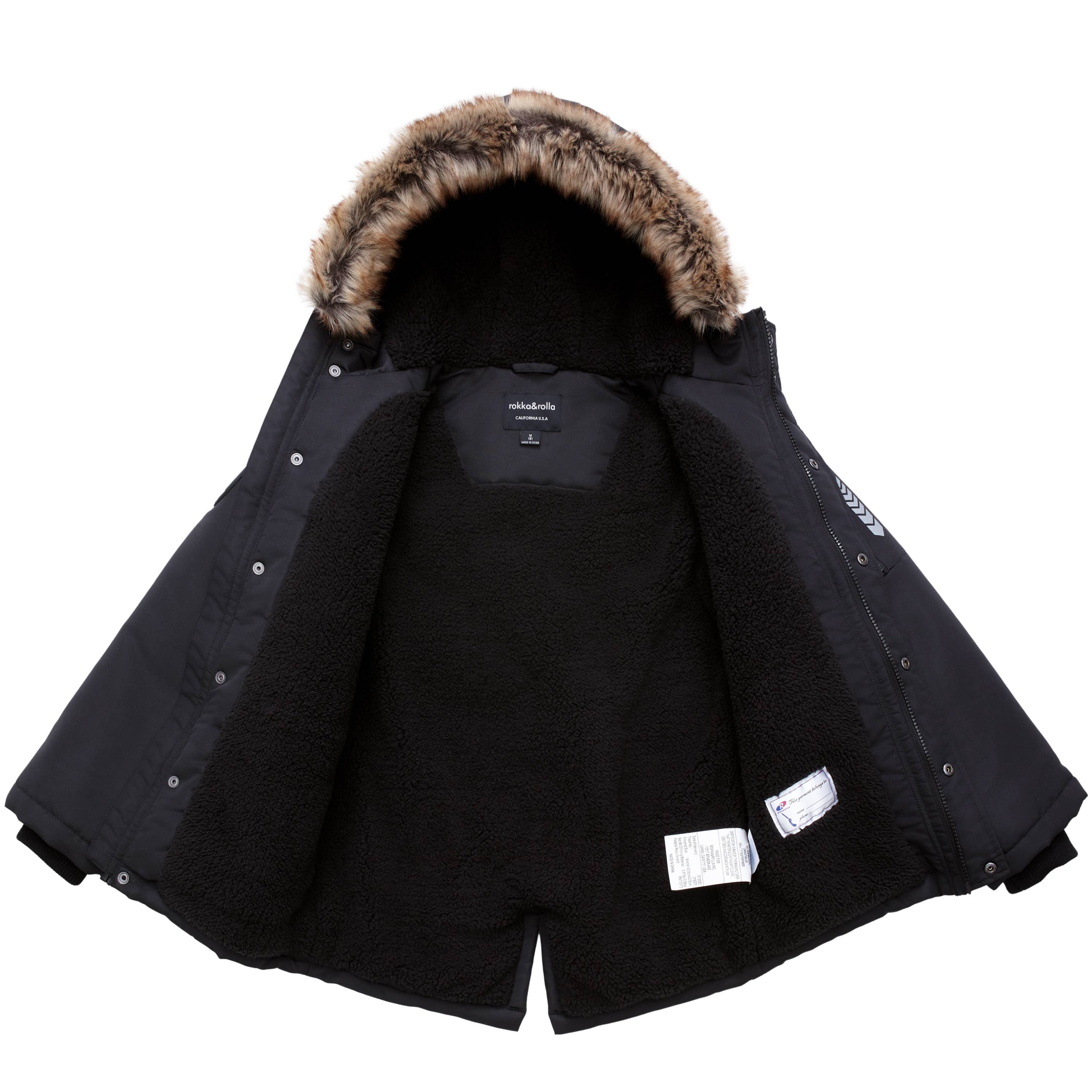 Rokka & Rolla - Wholesale Parka - Kids - Boys' Winter Coat with Faux Fur Hood Parka Jacket31
