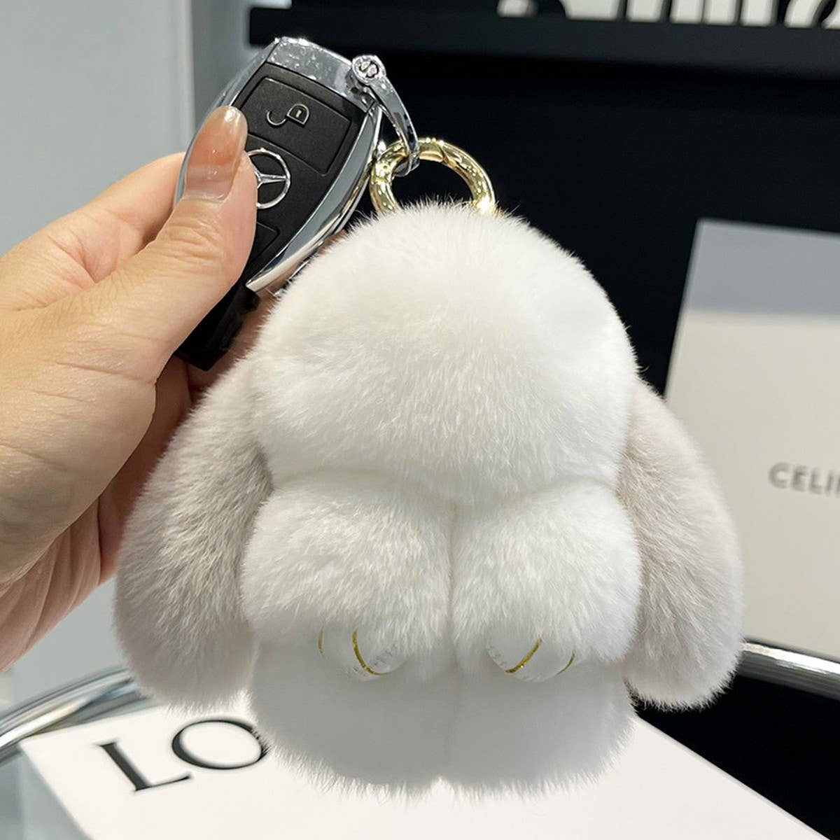 ACCITY - Wholesale Keychain - Unisex - NEW MINI CUTE PLUSH BUNNY CAR KEYCHAIN PENDANT_CWMM24488