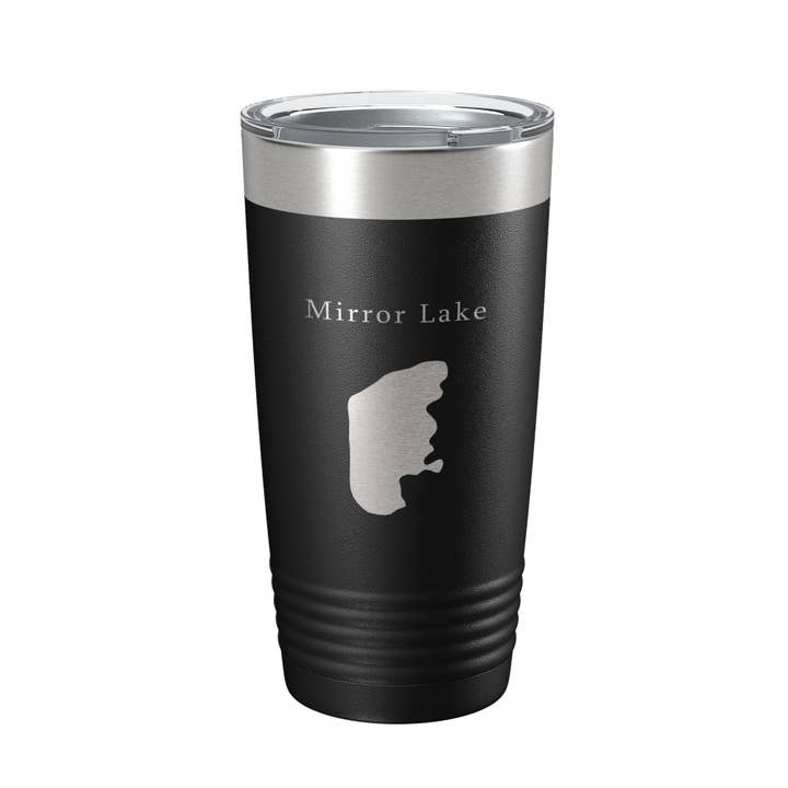 Copo Mirror Lake Map Tumbler de viagem, copo de café gravado a laser isolado Utah 20 oz por atacado de CarveBright