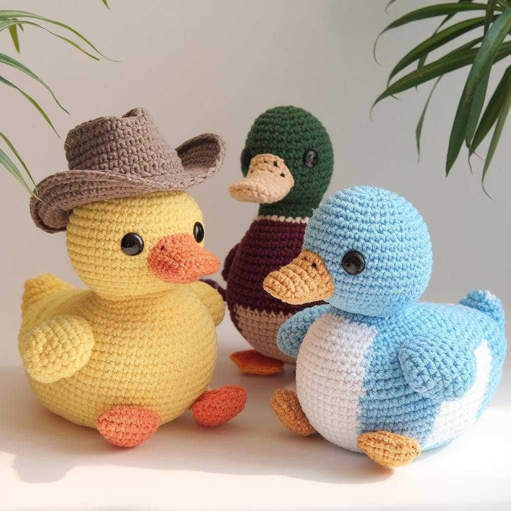 TOMOPOD LLC - Wholesale Stuffed/Plush Toy - Kids & Baby - Rubber Ducky Crochet, Amigurumi Duck, Handmade Cute Animals1