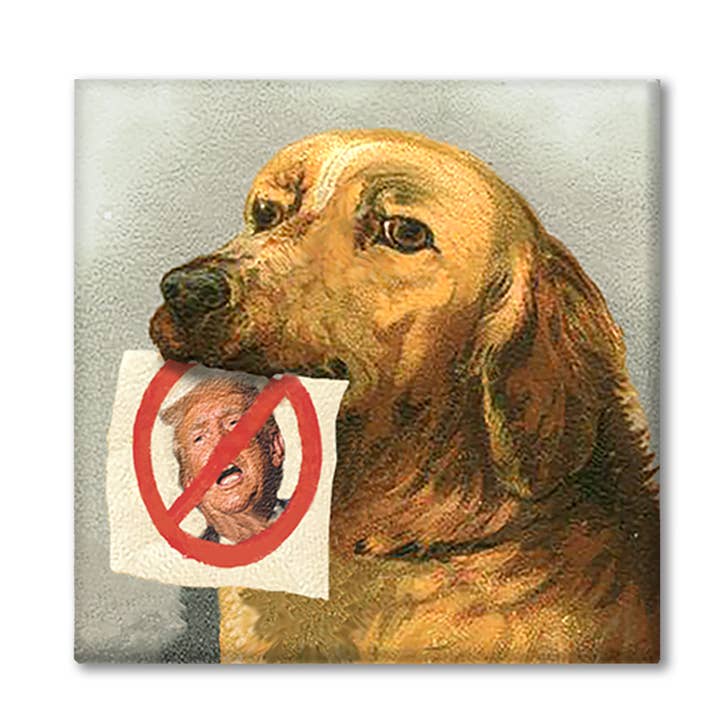 Geen Trump Hondenspeld; Schattige Politieke Anti-Trump Vintage Hond voor wholesale door A Zillion Dollars