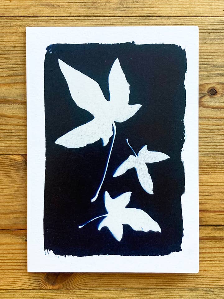 'Ivy' Botanisk Blå Lykønskningskort for engroshandel hos Made By McDuff