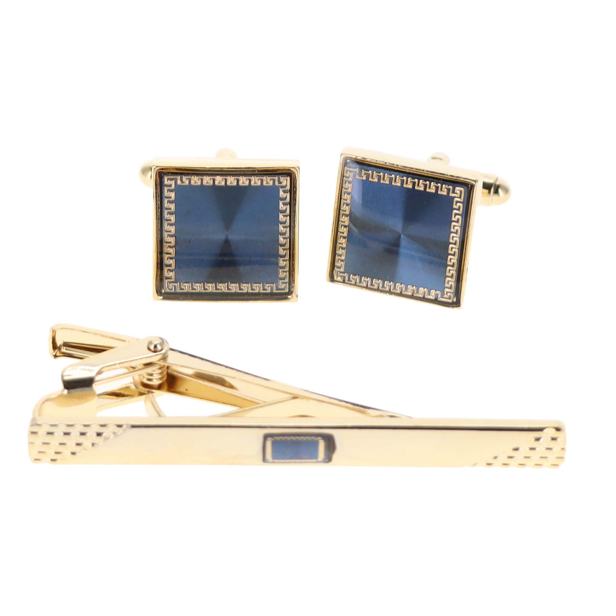 Dubal Brothers - Wholesale Cufflinks - Vittorio Vico Gold & Silver Enamel Cufflinks & Tie Bar Set by Classy Cufflinks18