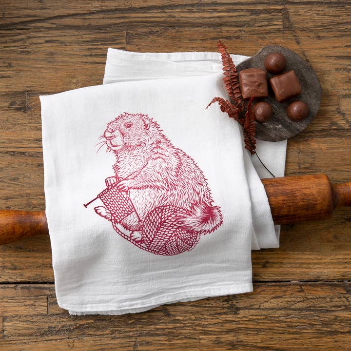 Two Little Fruits - Wholesale Tea Towel - Knitting Humor Tea Towel – Cotton Kitchen & Tabletop