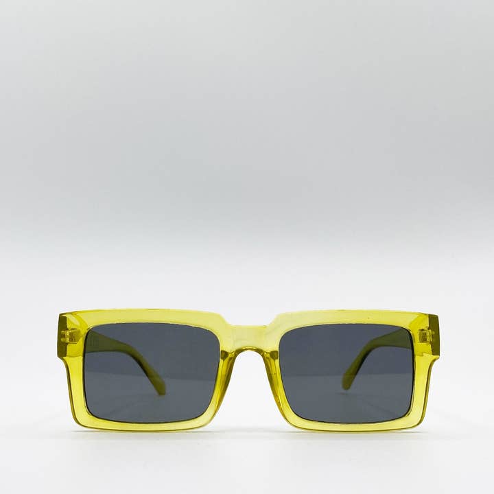 AFA COLLECTIVE – wholesale Sunglasses – Women's – Square Crystal Yellow Frame Sunglasses0