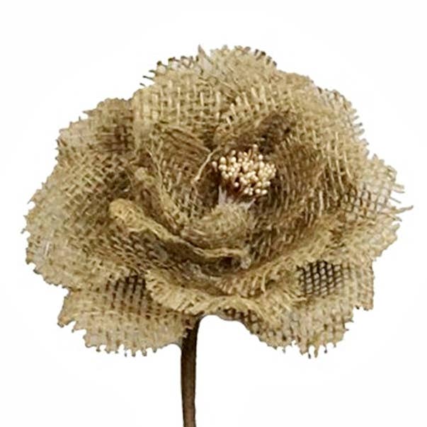 ISB36175- 20" Burlap Rose Spray-Natural for wholesale by Impressive Enterprises, Inc.