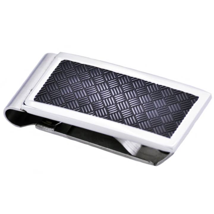 Men's Black Stainless Steel Money Clip for wholesale by Blackjack Mens Jewelry