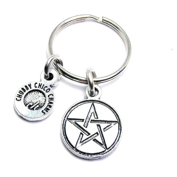 Pentacle Pentagram keyring keychain wiccan pagan for wholesale by Chubby Chico Charms