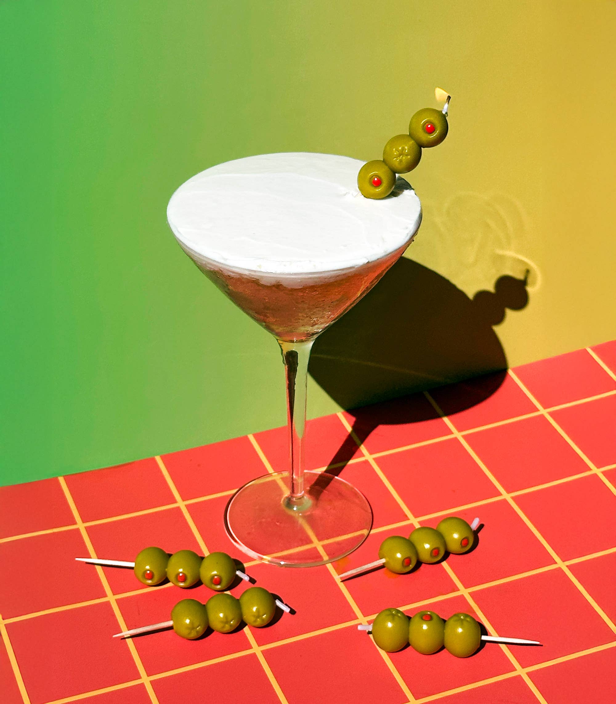 Fred & Friends - Wholesale Novelty Candle - COCKTAIL PARTY Olive Candles - Set of 63