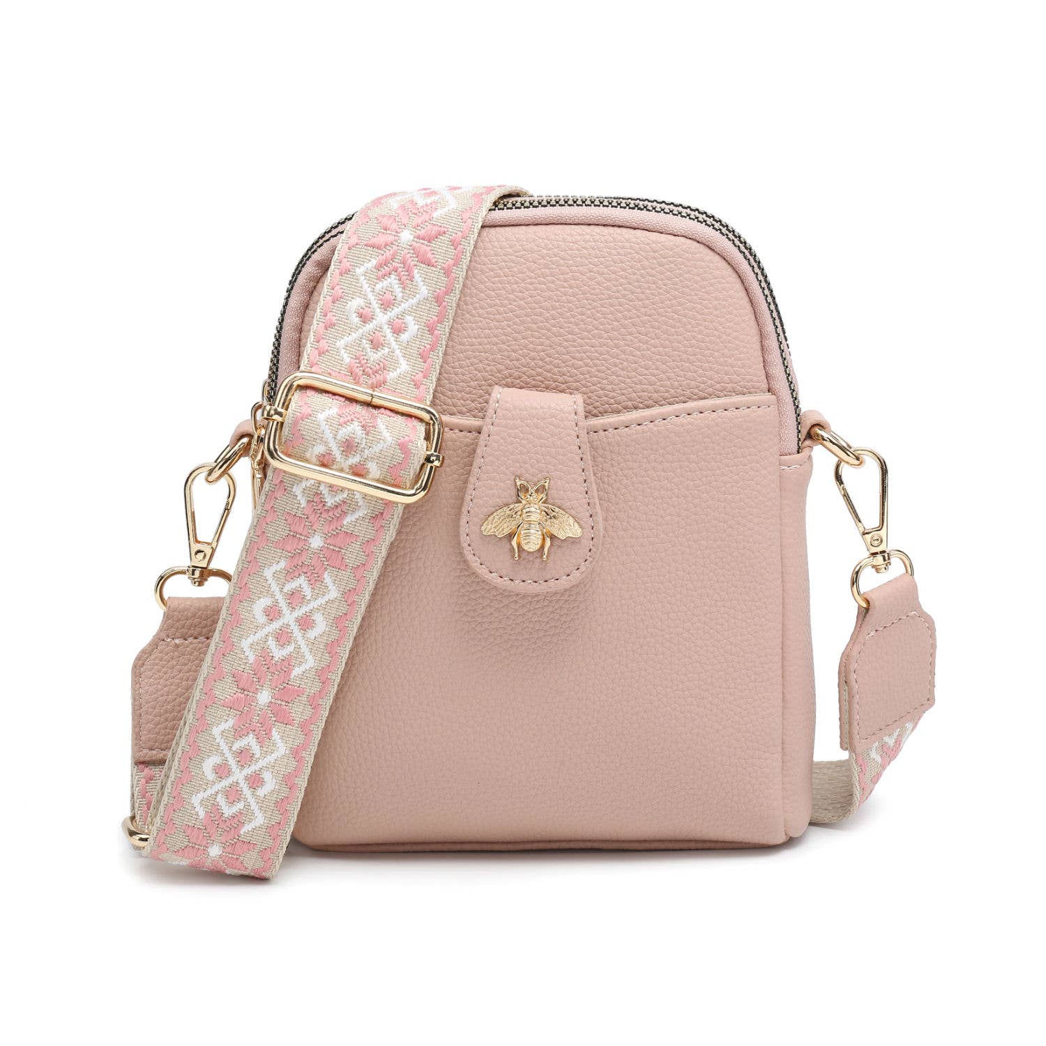 Papaya Fashion Ltd – wholesale Axelväska - Dam – B23001 Bee Cross Body Handväska med dubbla dragkedjefack upptill9
