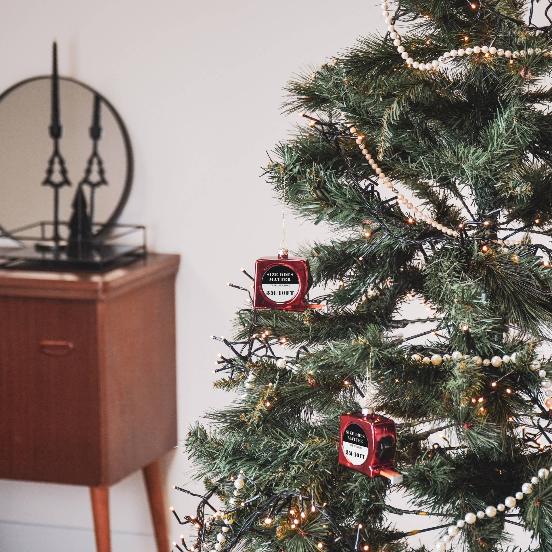 Housevitamin bv - Wholesale Ornament Set - Measuring Tape Xmas Ornaments- Glass- 9x3x7cm5