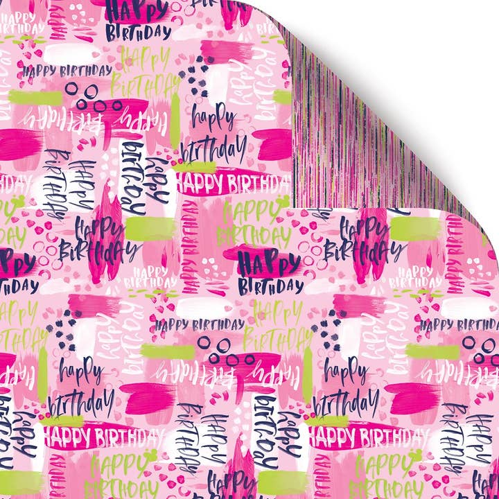 Gift Wrap Hip Hop Birthday Pink - Pack of 25 for wholesale by Deva Designs Ltd
