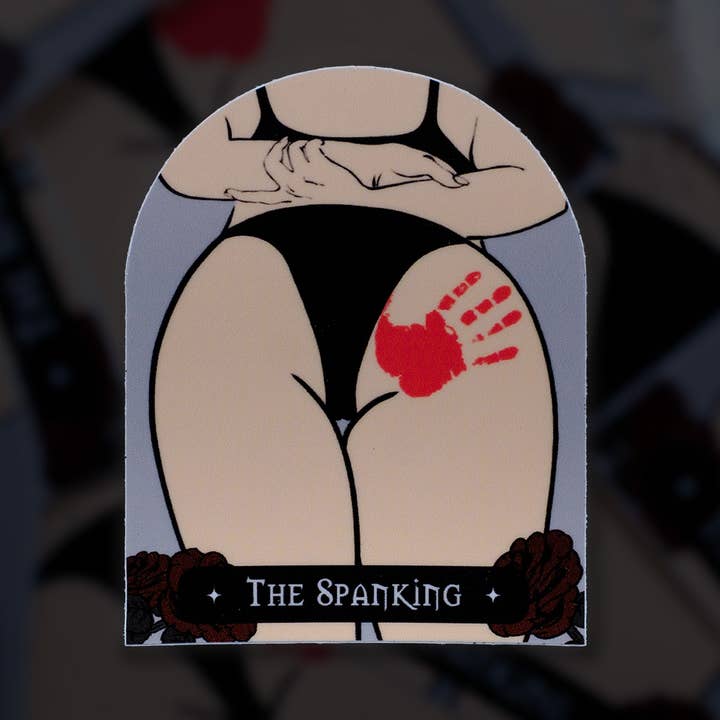 The Spanking 2.8" Sticker for wholesale by Smut & Stick