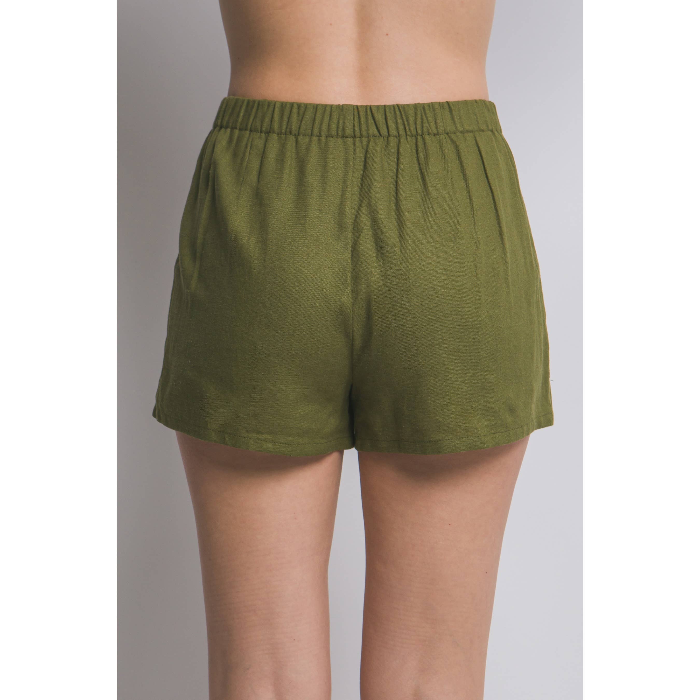 ITSSY - Venta al por mayor Falda pantalón - Mujer - Minifalda de lino con botones laterales14