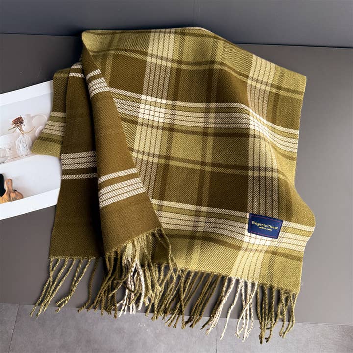 DOUBLJU - Wholesale Scarf - Women's - GENTLE RETRO TASSEL SAND WARM SCARF_CWASC030582