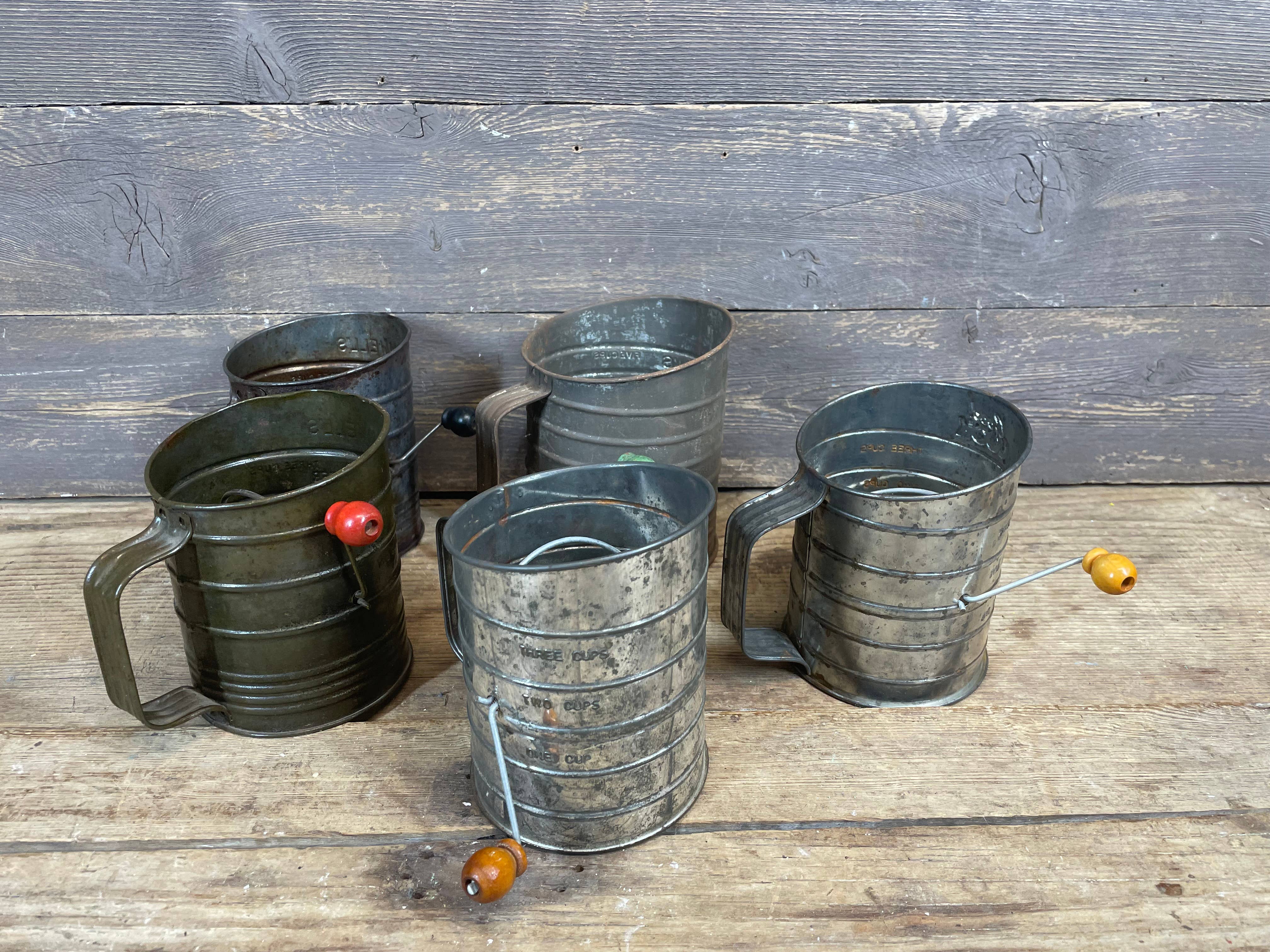 My Amigos Imports - Wholesale Sifter - CLEARANCE-Antique-ER-Vintage Metal Flour Sifter-7x6 inch-$12