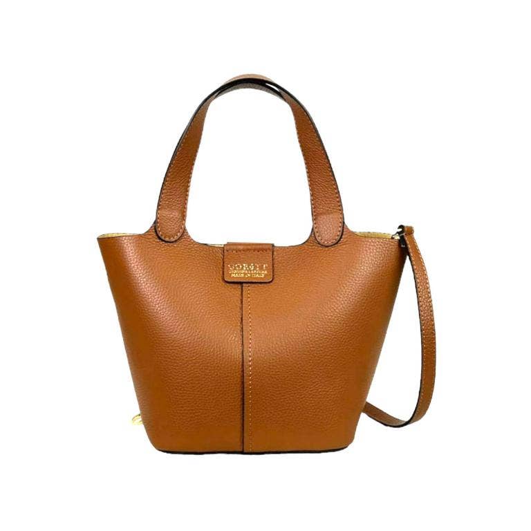 Chenson & Gorett - Vente Sac porté épaule – femme - Sac seau en cuir italien avec sac supplémentaire pour femme4