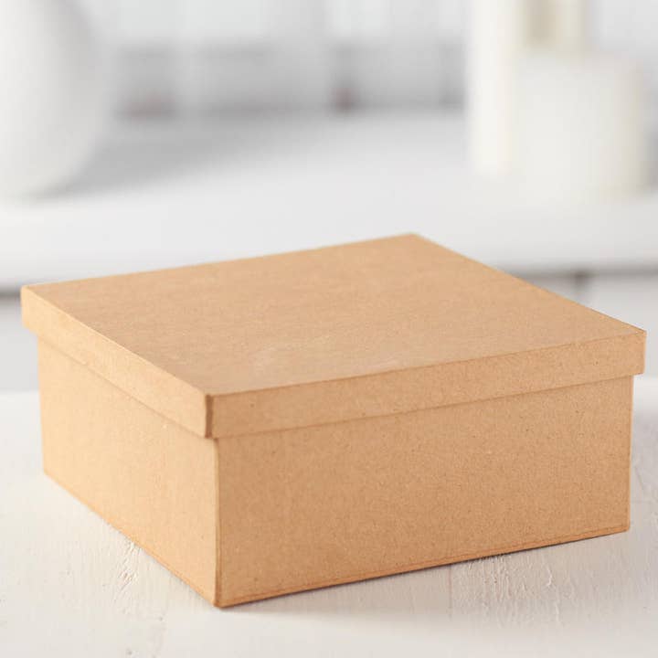 Factory Direct Craft - Wholesale Gift Box - Premade Paper Mache Square Box - 7" x 7" x 3"