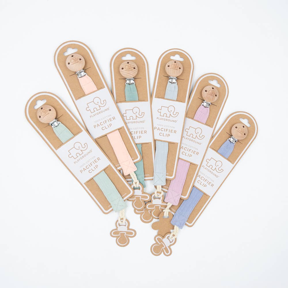 Living Textiles - Wholesale Pacifier clip – Baby - Dummy Chain - Silent Sage4