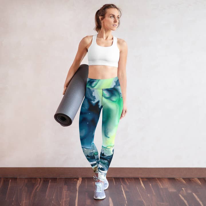 Aurora Borealis Designer Leggings för wholesale av Brazen Design Studio