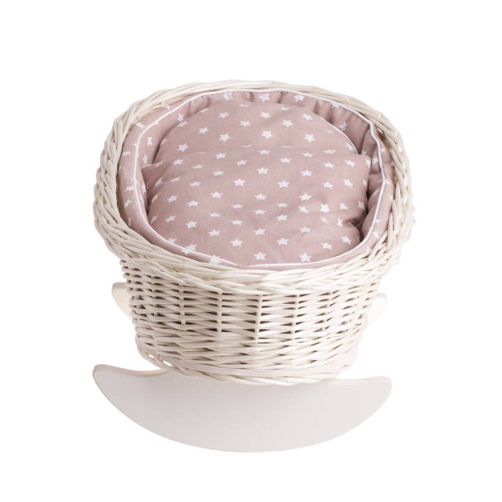 The Wicker Stories – Großhandel Puppenzubehörset – Kinder – Schaukelbett für Puppen, Korbpuppenwiege6