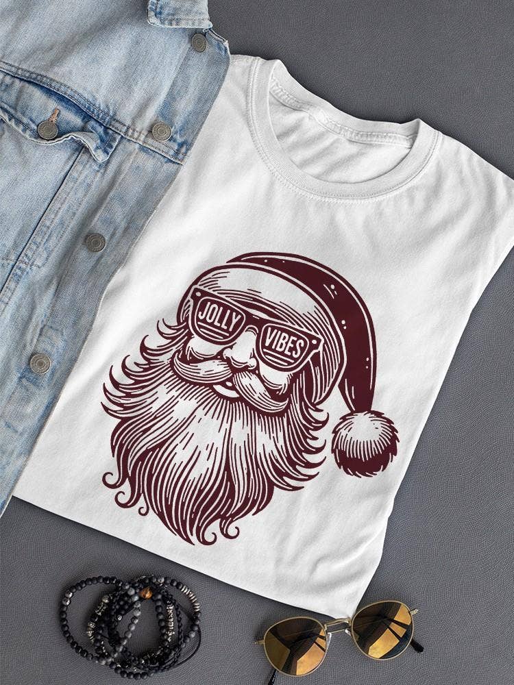 Swift Retail - Wholesale T-Shirt (Graphic) - Women's - Jolly Vibes Santa - Christmas Holiday Tee0