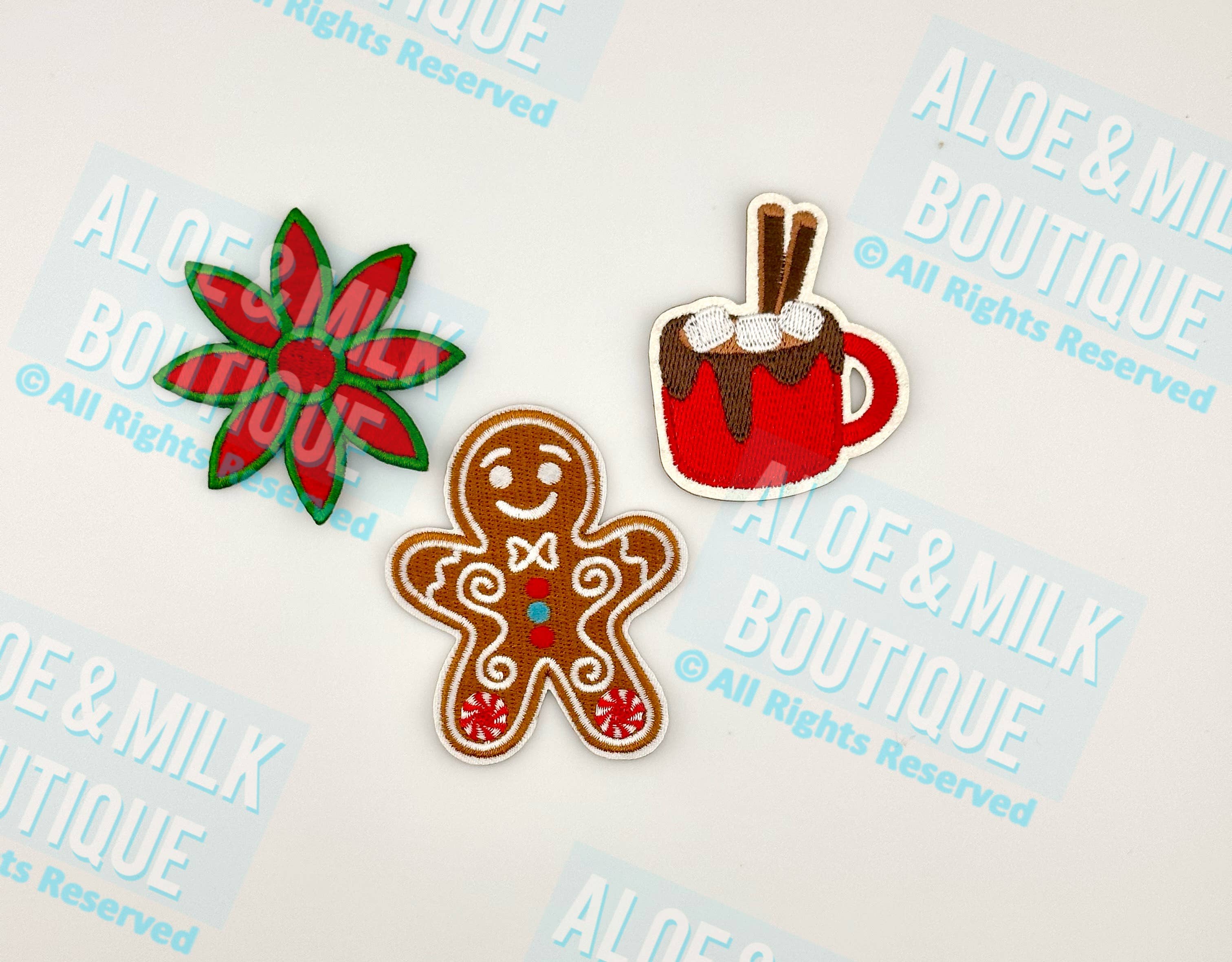 Aloe and Milk Boutique - Wholesale Patch - Gingerbread Man Patch, christmas, iron on patches4