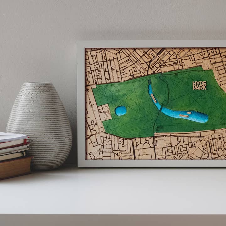 Karta över London, Hyde Park, Anpassad, Karta över Hyde Park för wholesale av Kustwood