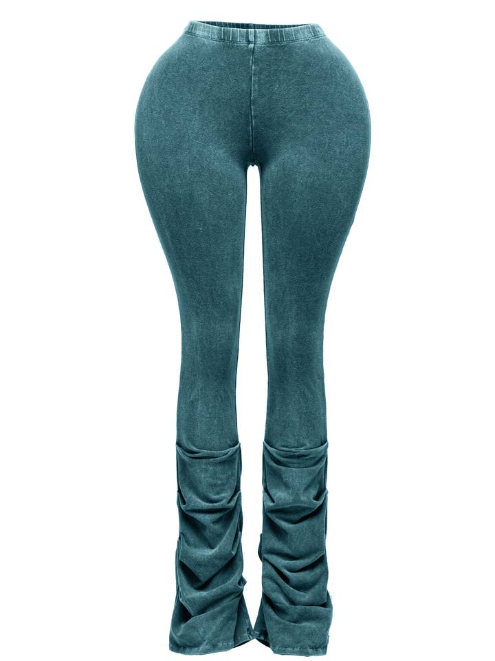 Pantalones con detalles de dobladillo fruncido y lavados para venta al por mayor de K Too