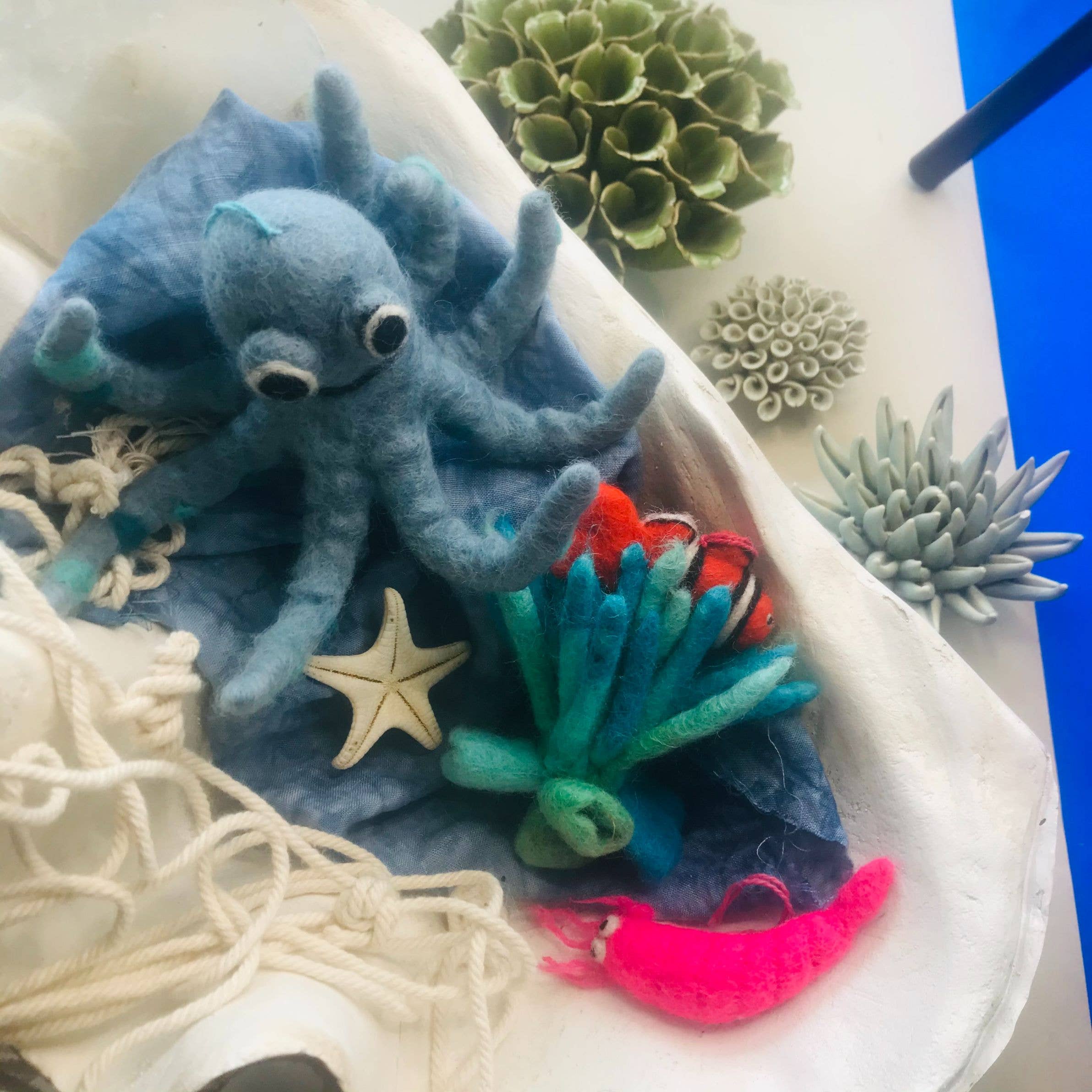 Felt So Good - Wholesale Ornament - Handmade Felt Ollie the Octopus Fair trade Hanging Decor3