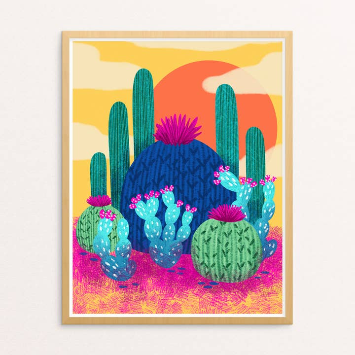 Colorful Desert Art Print for wholesale by Squidly Designs