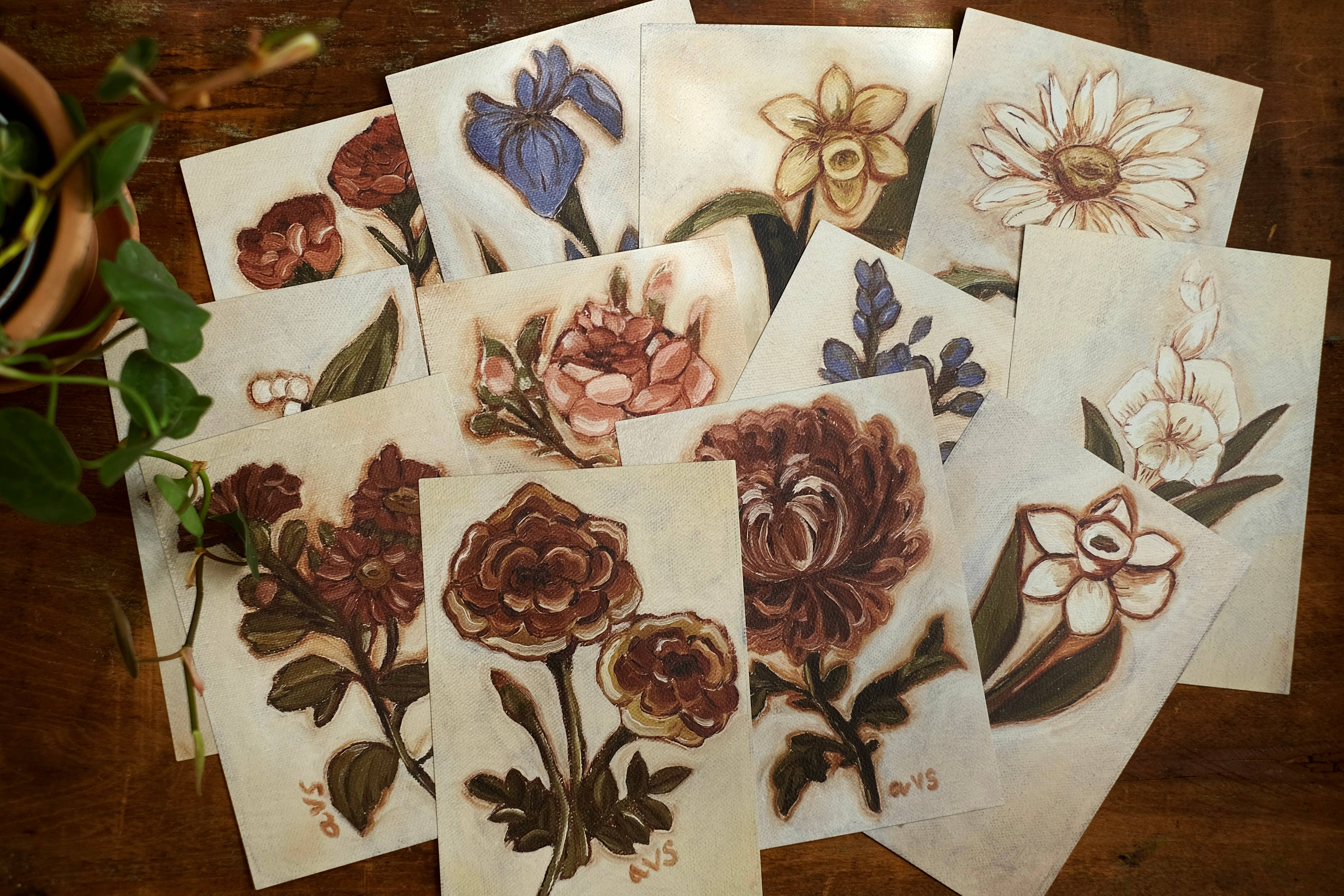 annalisa v. sawtell - Wholesale Art Print - January Birth Flower Fine Art Print | Carnation | 5x75