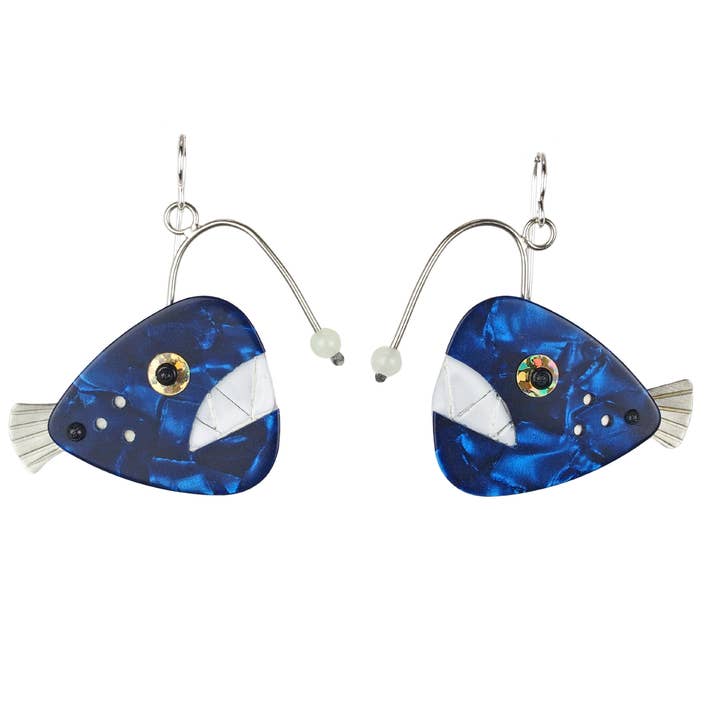 Angler Fish Earrings for wholesale by Chickenscratch