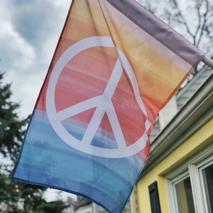 Declaration HOME - Wholesale Flag - Peace + Well Being Ombre Garden and House Flag -Double Sided4