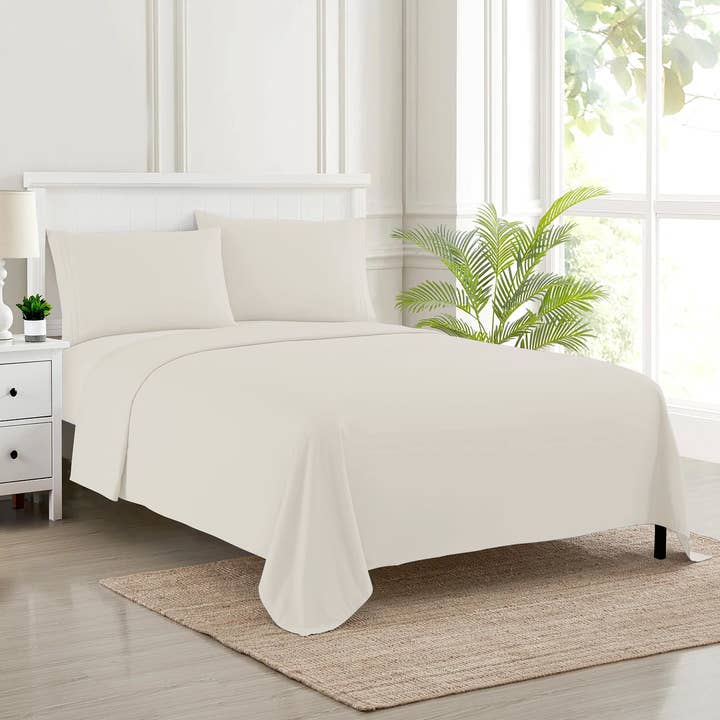 Flat Sheet Egyptian Cotton Bedsheet Cream for wholesale by Yorkshire Bedding