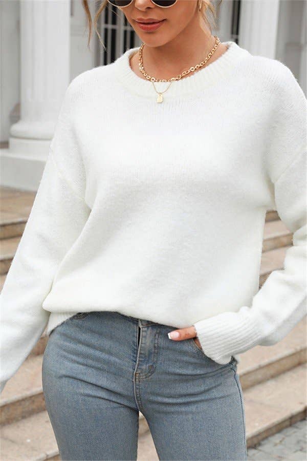 Aria Romance – Pulôver - Mulher por atacado – Camisola de Malha de Cor Sólida10