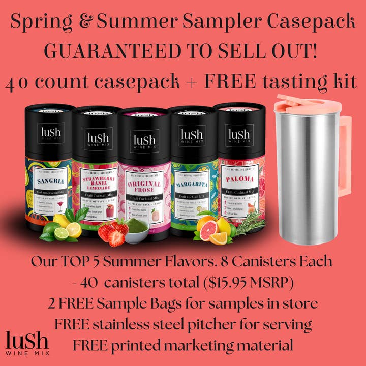 Lush Wine Mix - Wholesale Cocktail Mix/Syrup - SUMMER CASEPACK -BESTSELLER WINE SLUSHIES GUARARTEE SELL OUT