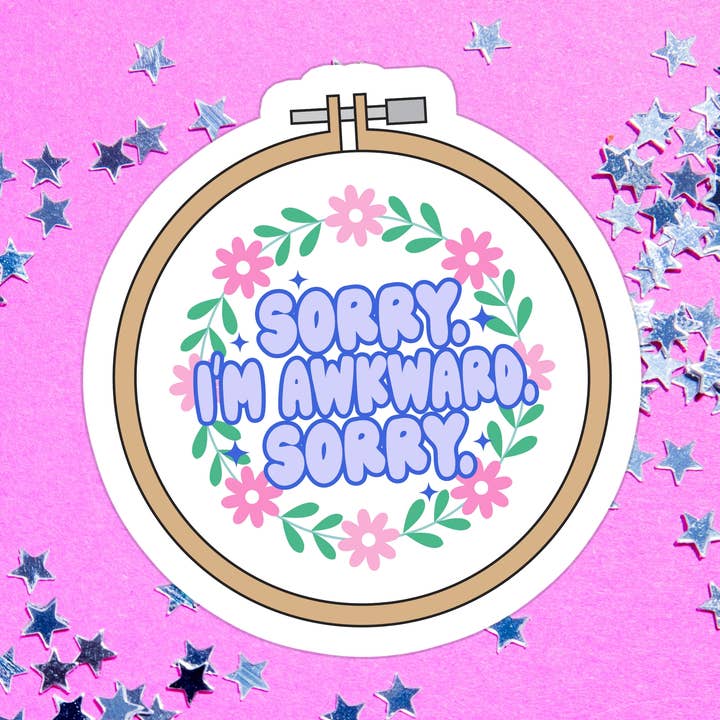 Awkward Mental Health Waterproof Vinyl Sticker for wholesale by Stickers+ X Ashley Bexar