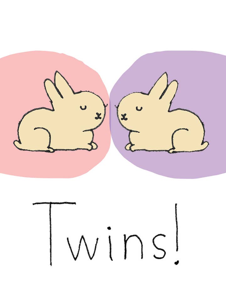 Twins Babykort Rosa och Lavendel för wholesale av Alli Arnold