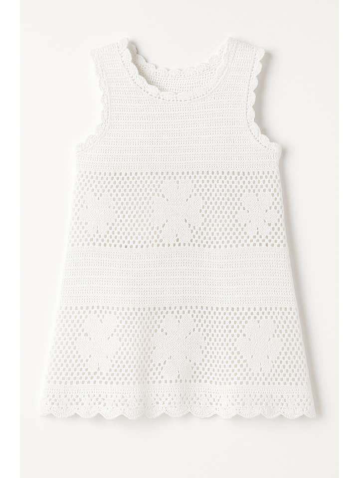 Emmi Floral Crochet Swim Coverup - White for wholesale on Faire