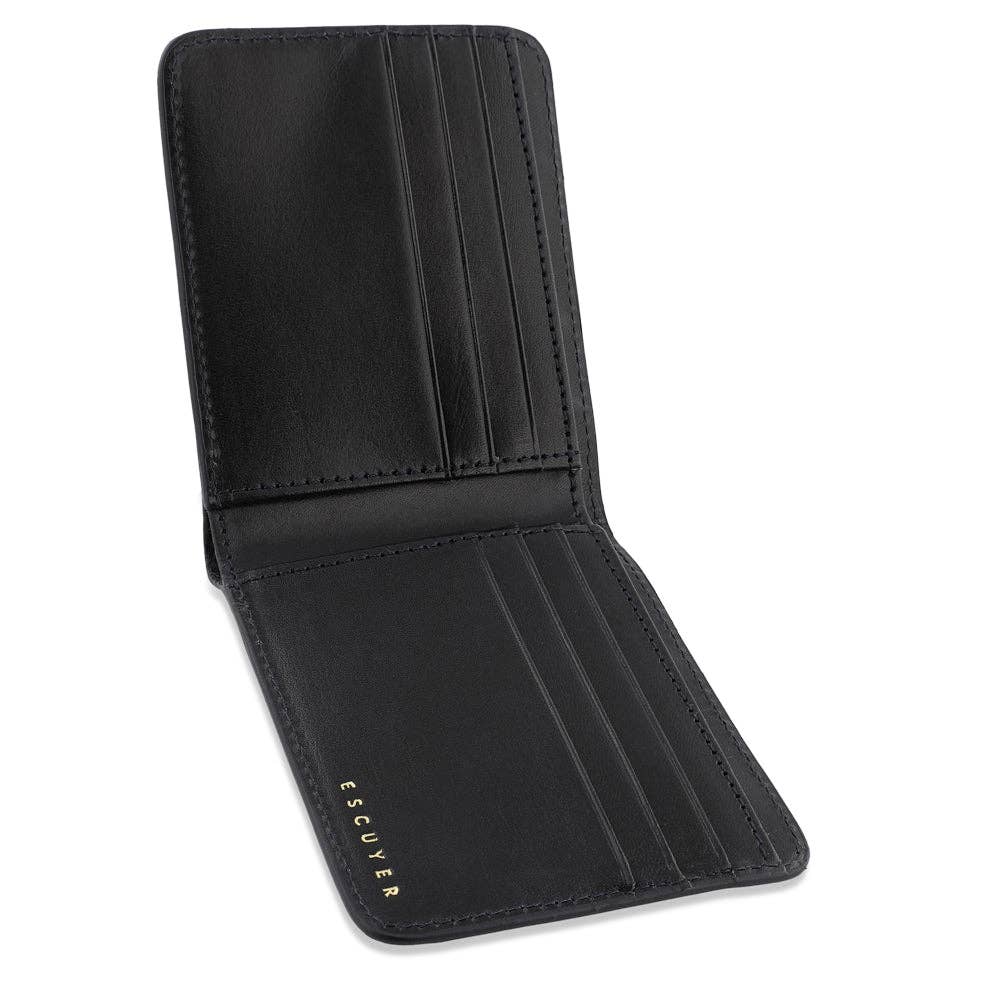 ESCUYER - Wholesale Wallet - Men's - Leather Billfold Wallet - Black / Blue3